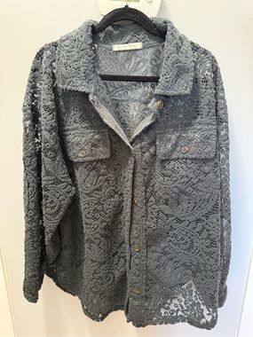 Free People Teal Lace Ruby Jacket